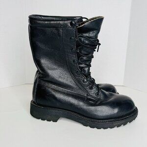 Vintage Military Issue Insulated Cold Weather Combat Boots Mens 8W Black Leather